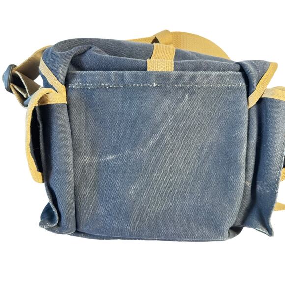 Vintage DomKE Rugged Professional Camera Bag  Navy Canvas Tan Strap MultiPocket - Picture 6 of 9